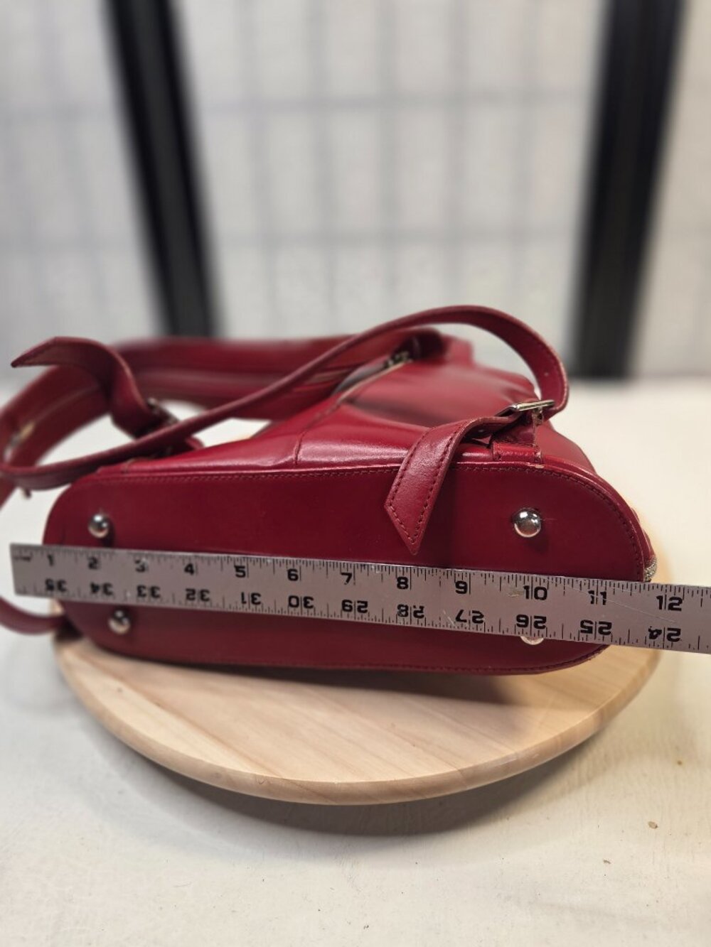 Wilson Leather Pelle Studio 90's Red Leather Sling Backpack Purse Women Medium - Picture 10 of 16